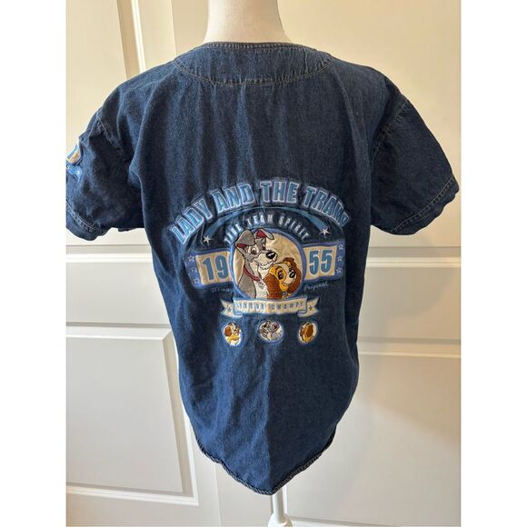 Vintage Disney Catalog Lady and the Tramp Embroidered Chambray Button Up - Picture 3 of 9
